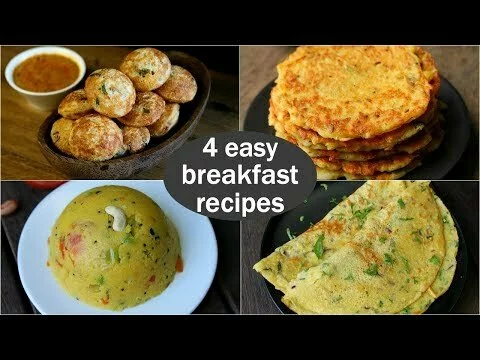 4 easy veg breakfast recipes | quick & healthy breakfast ideas | high protein breakfast