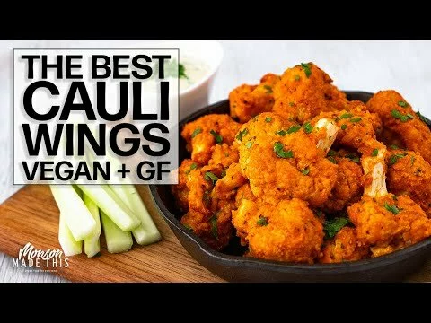 The BEST Spicy Cauliflower Wings EVER! Vegan + Gluten-Free + Oil-Free Option