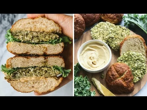 Easy Vegan Kale Burgers + Homemade Pretzel Buns 🍔🌿